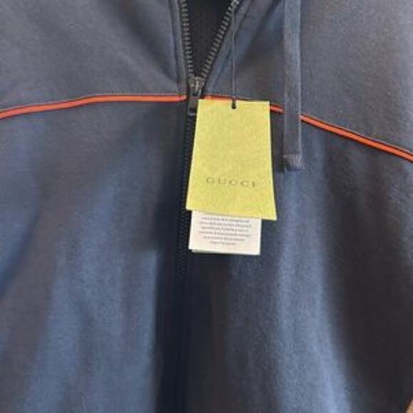 Men's Gucci, cotton jersey, zip jacket signature, GG Supreme jacquard medium - Picture 10 of 15